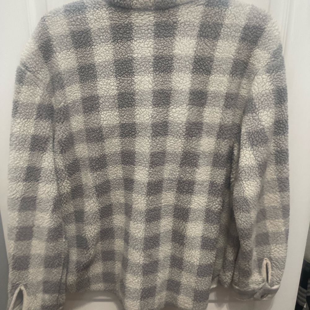 art class Fuzzy Gray and White Plaid Button Down Shirt - Picture 9 of 10
